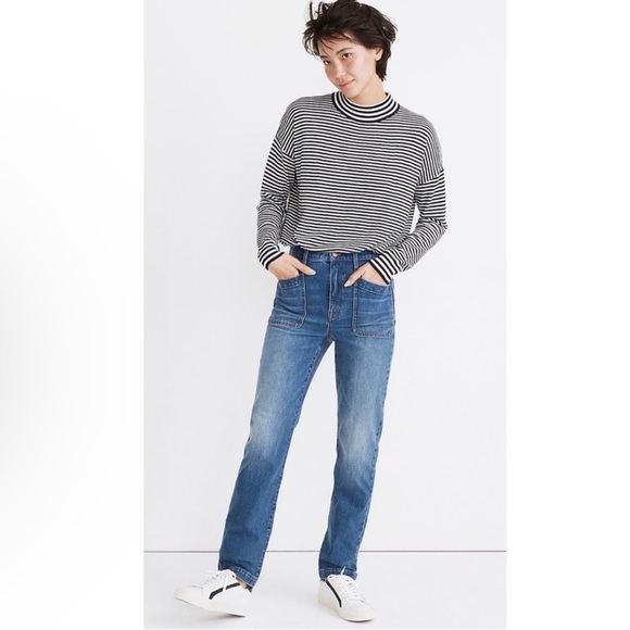 Madewell Classic Straight Full Length Jeans Marfield Wash Surplus Pocket Edition - Picture 1 of 11